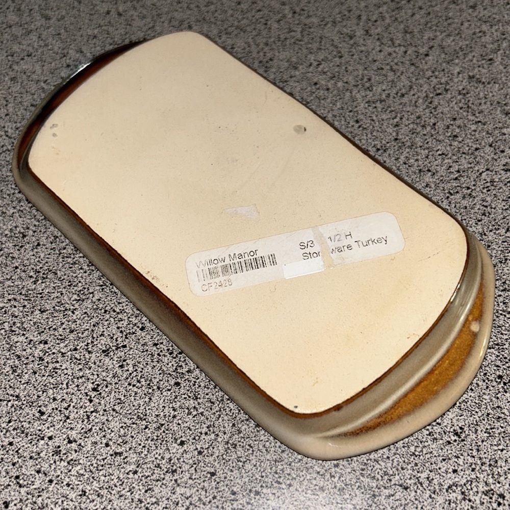 NWT Leaf Glazed Stoneware Trinket Tray by Willow Manor - Picture 7 of 11